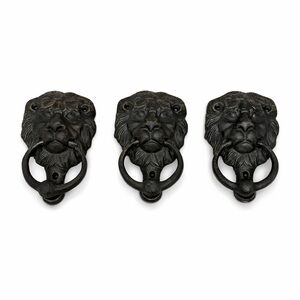 SET OF 3,2, or a single Cast Iron Lion Head Door Knockers|Gothic Vintage Door